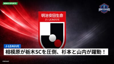 Jリーグ Podcast: J-League : 相模原が栃木SCを圧倒、杉本と山内が躍動！