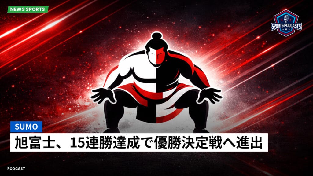 Sumo Podcast: 旭富士、15連勝達成で優勝決定戦へ進出