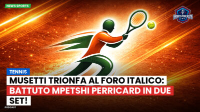 Tennis Podcast: Tennis : Musetti trionfa al Foro Italico: battuto Mpetshi Perricard in due set!