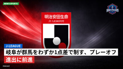 Jリーグ Podcast: J-League : 岐阜が群馬をわずか1点差で制す、プレーオフ進出に前進