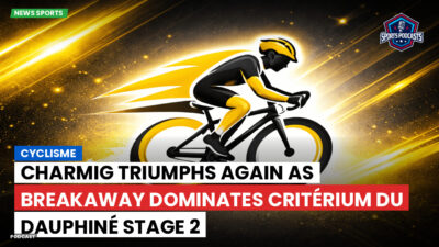 Cycling Podcast: Cyclisme : Charmig triumphs again as breakaway dominates Critérium du Dauphiné stage 2