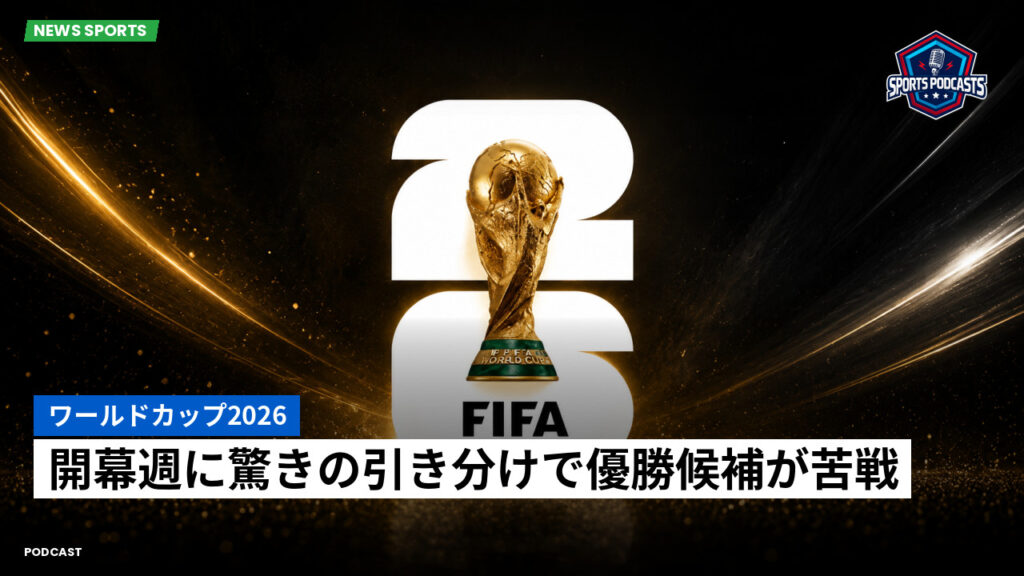 サッカーワールドカップ 2026 Podcast: ワールドカップ2026 : 開幕週に驚きの引き分けで優勝候補が苦戦