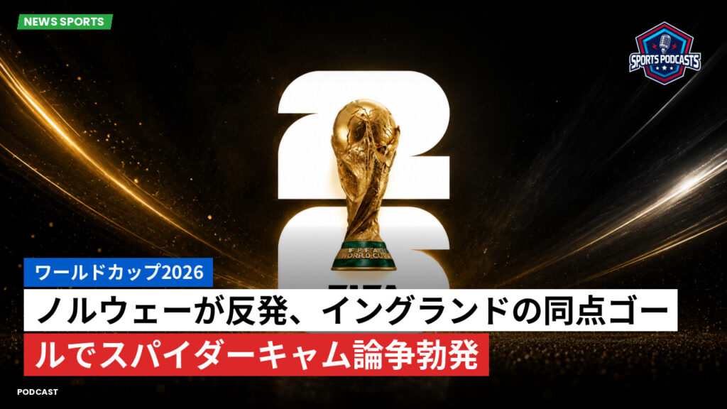 サッカーワールドカップ 2026 Podcast: ワールドカップ2026 : ノルウェーが反発、イングランドの同点ゴールでスパイダーキャム論争勃発