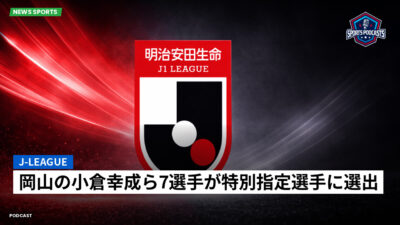 Jリーグ Podcast: J-League : 岡山の小倉幸成ら7選手が特別指定選手に選出