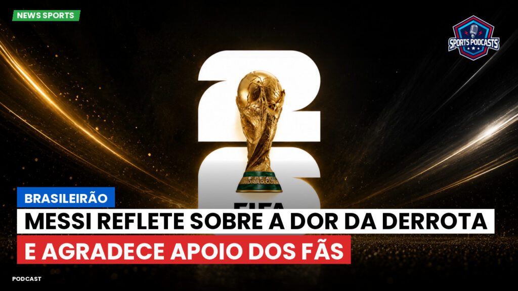 Copa do Mundo de Futebol 2026 Podcast: Brasileirão : Messi reflete sobre a dor da derrota e agradece apoio dos fãs
