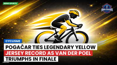 Cycling Podcast: Cyclisme : Pogačar ties legendary yellow jersey record as Van der Poel triumphs in finale